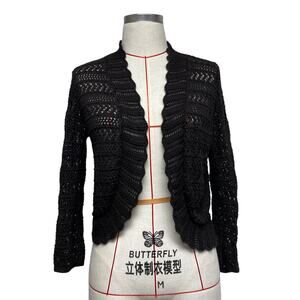 Vintage Armand & Alba Womens Size M Black Knit Cardigan Sweater